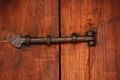 Old steel bolt for door lock Royalty Free Stock Photo