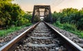 Old steel bridge rail way