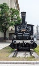 An old steel locomotive exibited in Zagreb