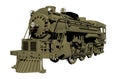 Old steel locomotive isolated Royalty Free Stock Photo