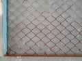 Old steel mesh metal fence seamless structure