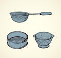 Colander. Vector drawing Royalty Free Stock Photo