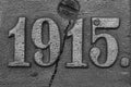 Old steel nameplate with 1915 number