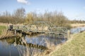 Old steel pedestrian bridge Royalty Free Stock Photo