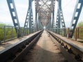 Old steel railway bridge Royalty Free Stock Photo