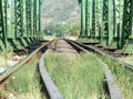 Old steel railway bridge in rural area Royalty Free Stock Photo