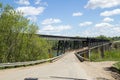 Old steel railway bridge Royalty Free Stock Photo