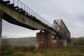 Old steel riveted and forgotten bridge