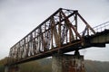 Old steel riveted and forgotten bridge