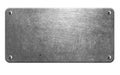 Steel plate texture. Old metal background with rivets isolated on white.3d illustration Royalty Free Stock Photo