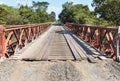 Old steel and wooden Bailey bridge Royalty Free Stock Photo