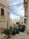 Old steet in the center of Mattinata on the Adriatic coast in the Gargano Peninsula, Puglia, Italy