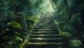 Old steps in jungle Royalty Free Stock Photo