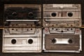 Old stereo cassette tapes with music record Royalty Free Stock Photo