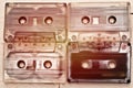 Stereo cassette tapes with music records Royalty Free Stock Photo