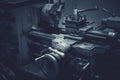 An old but still working lathe. Royalty Free Stock Photo