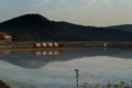 Old still working sea salt pans in Ston, Peljesac peninsula, Dalmatia, Croatia