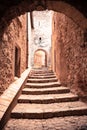 Old stone Ancient European medieval passageway alley