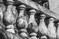 Old stone balusters at day