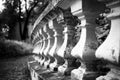 Old stone balustrade in the park Royalty Free Stock Photo