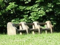 Old stone bench in nature Royalty Free Stock Photo