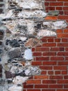 Old Stone and Brick Decorated Wall. Royalty Free Stock Photo
