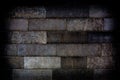 Old stone brick wall with dark vignette borders Royalty Free Stock Photo
