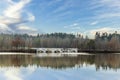 Old stone bridge across the pond Vitek near Trebon, South Bohemian Region. Czech Republic Royalty Free Stock Photo