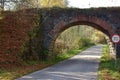 Old stone bridge.Brick arch