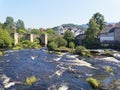 Old Stone Bridge Crosses The River Dee To The Town Of Llangollen