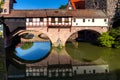 Old stone bridge in Nuremberg, Franconia, Germany. Royalty Free Stock Photo