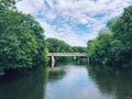 An old stone bridge over Farmington River Royalty Free Stock Photo