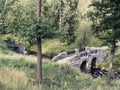 old stone bridge over the river Royalty Free Stock Photo