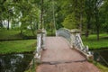 Old stone bridge in the palace park, Gatchina, St. Petersburg region, Russia Royalty Free Stock Photo