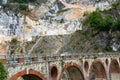 old stone bridge in the ponte di vara, carrara italy Royalty Free Stock Photo