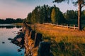 Old stone bridge in summer Finland Royalty Free Stock Photo