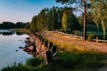 Old stone bridge in summer Finland Royalty Free Stock Photo