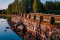 Old stone bridge in summer Finland Royalty Free Stock Photo