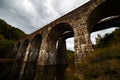 Old stone bridge at Transsiberian railway at Baikal lake Royalty Free Stock Photo