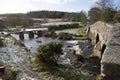 Old stone bridges at Postbridge a hamlet on Dartmoor UK Royalty Free Stock Photo