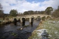 Old stone bridges at Postbridge a hamlet on Dartmoor UK