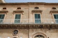 old stone building (palace ?) in ragusa in sicily (italy)