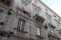 old stone building (palace ?) in syracuse in sicily (italy)