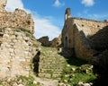 Old stone castle with stairs in Palafolls