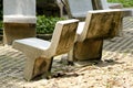 Old stone chair in the park. Royalty Free Stock Photo