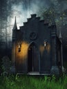 Old stone chapel in the woods