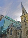 Old Stone Church with New Modern Addition Royalty Free Stock Photo