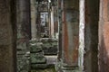 Old stone columns at Angkor Wat Royalty Free Stock Photo