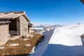 Old Stone Cow Shed on Lessinia Plateau in Winter with Snow - Veneto Italy Royalty Free Stock Photo
