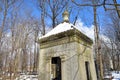 Old stone crypt in the cemetery.